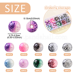 200шт 9 цвета прозрачные окрашенные стеклянные бусины для выпечки&nbsp;DGLA-YW0001-58