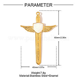 Большие эмалевые подвески из нержавеющей стали 304&nbsp;STAS-OY006-26G