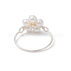 Перстни из ракушки и жемчуга для женщин RJEW-JR00923-01