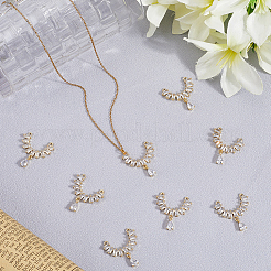 8шт латунные подвески с микропаве и кубическим цирконием KK-BBC0019-42