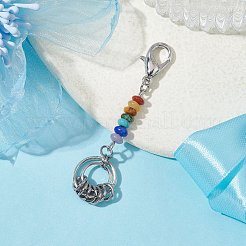 Décorations de pendentif de rondelle de pierre précieuse de chakra&nbsp;HJEW-JM01503