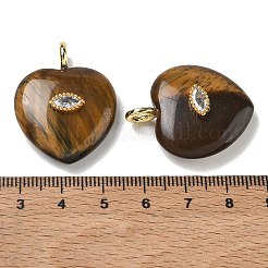 Pendentifs en œil de tigre naturel&nbsp;G-P585-03G-14