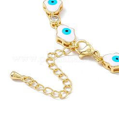 Браслеты-цепочки из латуни с микропаве и кубическим цирконием BJEW-P288-05G