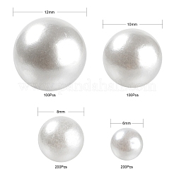 600 pz senza foro abs plastica imitazione perle rotonde perline&nbsp;MACR-LS0001-04