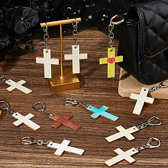 40 Stück Kreuz-Anhänger aus Holz&nbsp;HJEW-FH00266