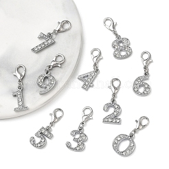 10 ciondolo decorativo in lega con strass&nbsp;HJEW-YW00549