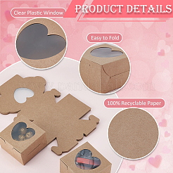 Квадратные подарочные коробки для хранения кексов из крафт-бумаги CON-WH0095-95B