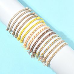 男性と女性のための14個7色のコットンコードブレスレットセット  ミックスカラー  5-1/8~11-3/8インチ（13~29cm）  2個/カラー&nbsp;BJEW-FS00025-03