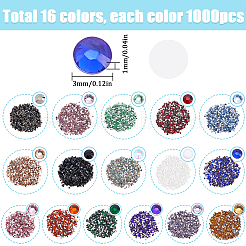 16 Farbe Harz-Cabochons mit flacher Rückseite&nbsp;CRES-SC0002-82