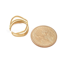 Многослойные открытые манжеты из нержавеющей стали 304 для женщин&nbsp;RJEW-Z077-01G-01