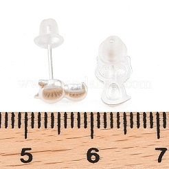 925 стерлингового серебра серьги стержня&nbsp;EJEW-C176-01B-MS