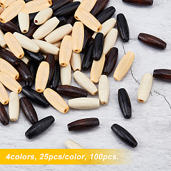 100 шт. двухцветные крашеные деревянные бусины WOOD-OC0002-47