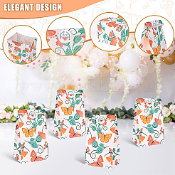 24 шт. бумажные пакеты для хранения продуктов из крафт-бумаги с принтом бабочек&nbsp;ABAG-SP0001-45