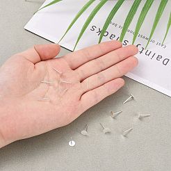 925 серебряная фурнитура для плоских серег-пусетов STER-K167-045E-S