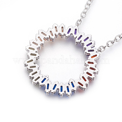 Ожерелье с кулоном из кубического циркония NJEW-O105-01B-P