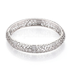 Браслеты из латуни с микропаве из прозрачных кубических цирконий BJEW-N035-07P