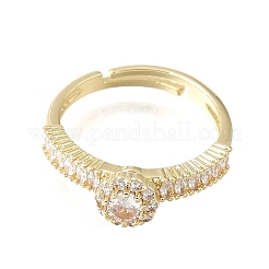 Messing Micro Pave klare Zirkonia Manschette offene Ringe&nbsp;CU-CBA5C10-18G