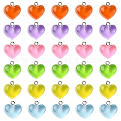 30шт 6 цвета прозрачные подвески из смолы RESI-YW0001-75