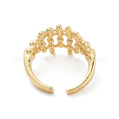 Полое тартановое круглое латунное открытое кольцо-манжета для женщин&nbsp;LS-RJEW-Z055-05G-03