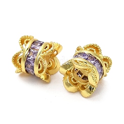 Латунные микро проложить кубического циркония бусы KK-B142-06G-03