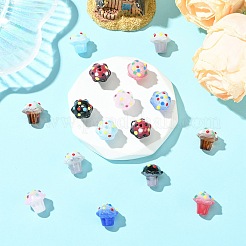 16 шт. 8-х цветные эмалевые бусины ручной работы в технике лэмпворк с выпуклыми краями&nbsp;LAMP-CJ0002-72