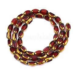 Стеклянные бусины с гальваническим покрытием  EGLA-N008-015D