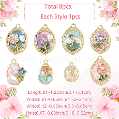8шт 8 стиля подвески из сплава с эмалью&nbsp;ENAM-YW0006-53