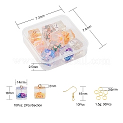 Orecchini pendenti in resina cubo kit fai da te&nbsp;DIY-YW0004-44
