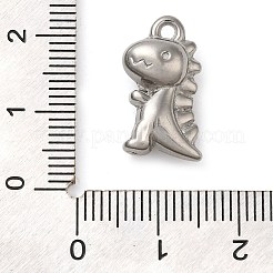 304ステンレスペンダント  恐竜チャーム  ステンレス鋼色  18.5x10x7mm  穴：1.6mm&nbsp;STAS-M070-20P