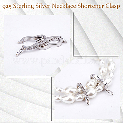 2 шт. платиновое покрытие 925 застежки-крутилки из стерлингового серебра со стразами STER-DC0001-78