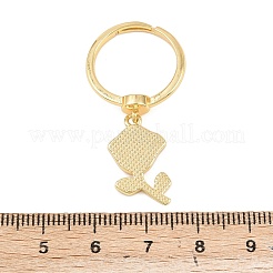 Регулируемые латунные эмалевые кольца-подвески для женщин&nbsp;RJEW-A090-03G