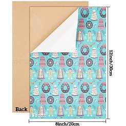 Рождественская тема искусственная кожа ткань&nbsp;DIY-FG0001-03