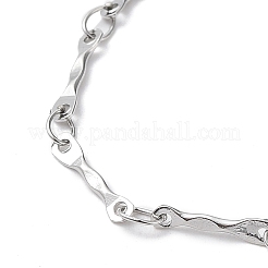 Bracelets à maillons texturés en acier inoxydable 304 anti-ternissement&nbsp;BJEW-K226-05P