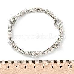 Плоские круглые латунные браслеты-цепочки с микро-паве из кубического циркония KK-R217-26P