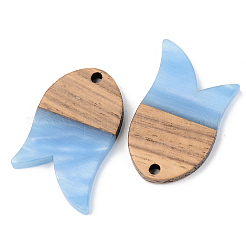 Pendentifs en bois de résine et de noyer&nbsp;X-RESI-S389-060B