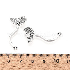 Соединительные элементы из сплава в тибетском стиле с подвесками-листочками&nbsp;PALLOY-T094-11AS