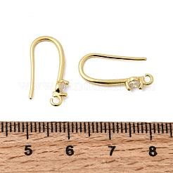 Ohrhaken aus Messing mit klarem Zirkonia&nbsp;KK-Z154-13G