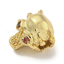 Micro pavè di perle di zirconi rossi in ottone&nbsp;ZIRC-P119-06G