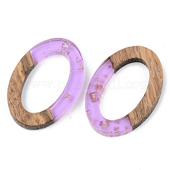 Pendentifs en résine transparente et bois de noyer&nbsp;RESI-S389-022A-B01