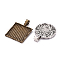 Aluminium-Anhänger Fassungen für Cabochons&nbsp;PALLOY-XCP0002-03AS