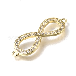 Charms de conector de eslabones infinitos de circonita cúbica transparente con micro pavé de latón&nbsp;KK-C262-29G