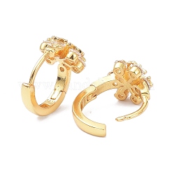 Латунные микро проложить серьги обруча кубического циркония ZIRC-P090-07G