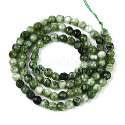 Окрашенные природные белый нефрит бисер пряди&nbsp;G-T139-4mm-60-18