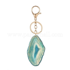 Portachiavi in agata naturale e acciaio inossidabile 304&nbsp;KEYC-JKC01494