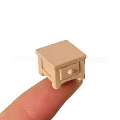 時計＆キャビネット樹脂製ミニモデル  マイクロランドスケープドールハウスアクセサリー  小道具の装飾のふりをする  ホワイト  15x15x11mm&nbsp;PW-WG715F4-01
