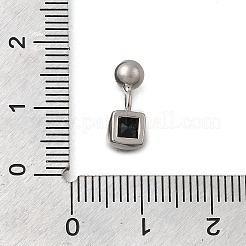 Квадратные подвески из латуни с микропаве из кубического циркония&nbsp;KK-D500-01P