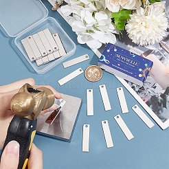 50 шт. 201 нержавеющая сталь прямоугольная штампованная пустая подвеска для бирки&nbsp;STAS-SC0008-72