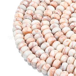 Бусы из натурального красного камня G-P575-A15-8x5mm