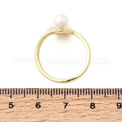 Anillos ajustables de latón con forma de concha blanca&nbsp;SH-CBA3B38-01G