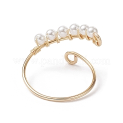 Открытое кольцо с натуральным культивированным пресноводным жемчугом RJEW-JR00633